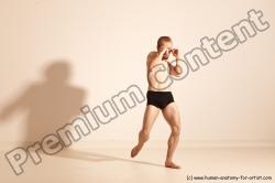 Underwear Martial art Man White Moving poses Slim Short Blond Dynamic poses Academic